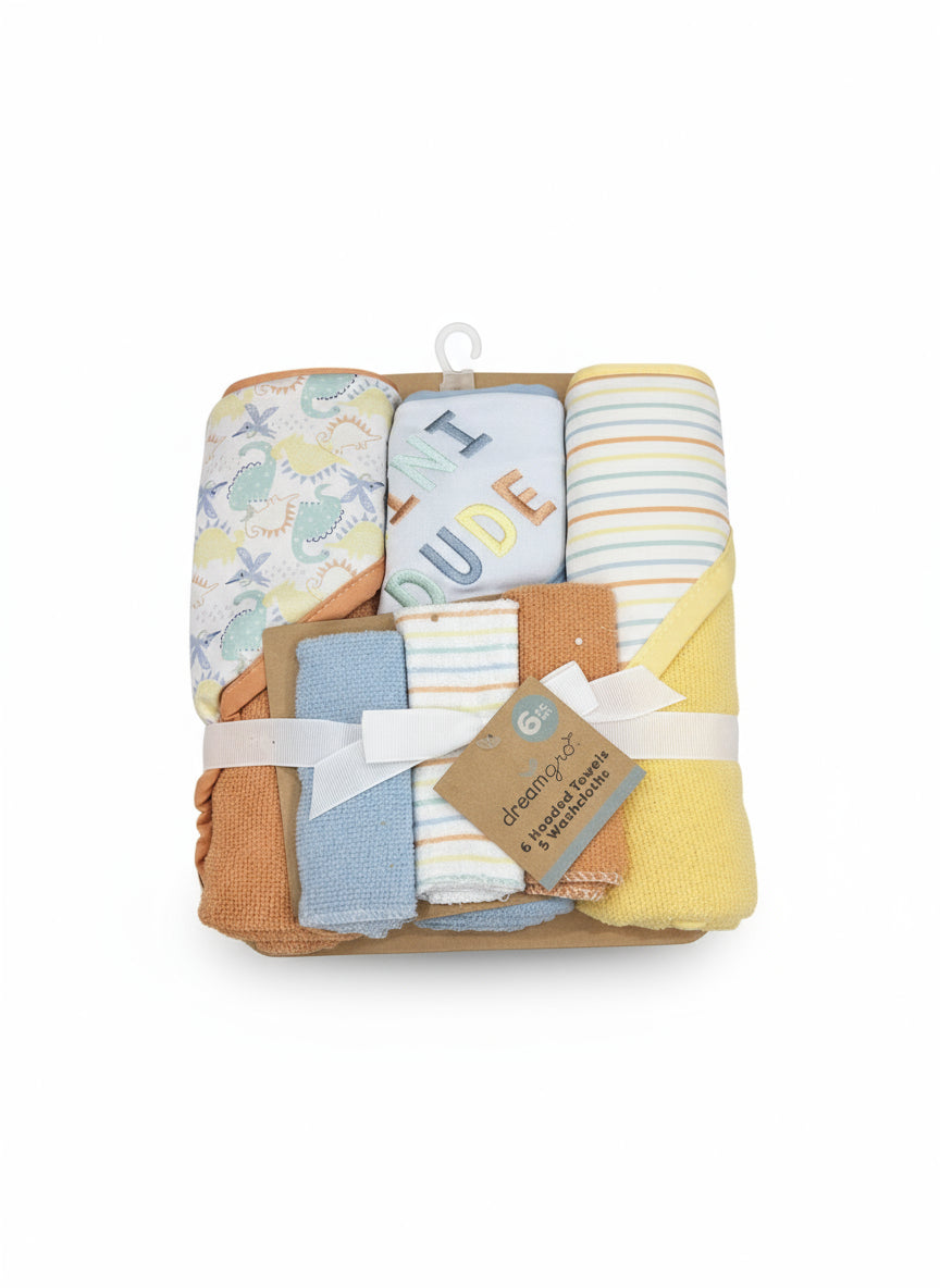 6 Piece Hooded Towel & Washcloth Set