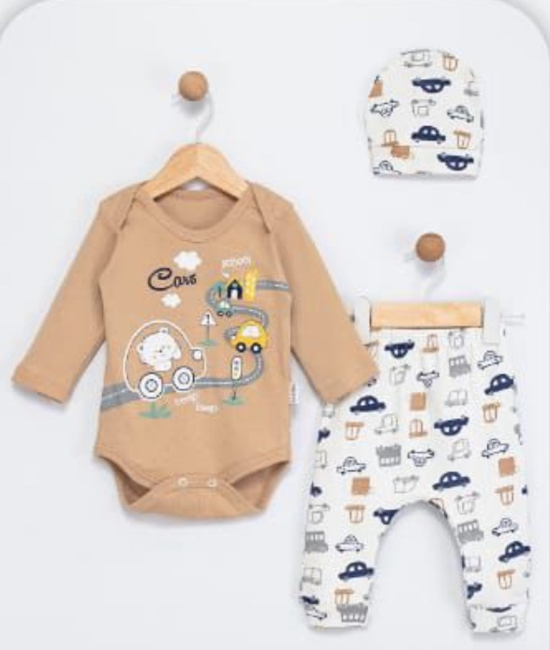 3 Piece Romper - Cars