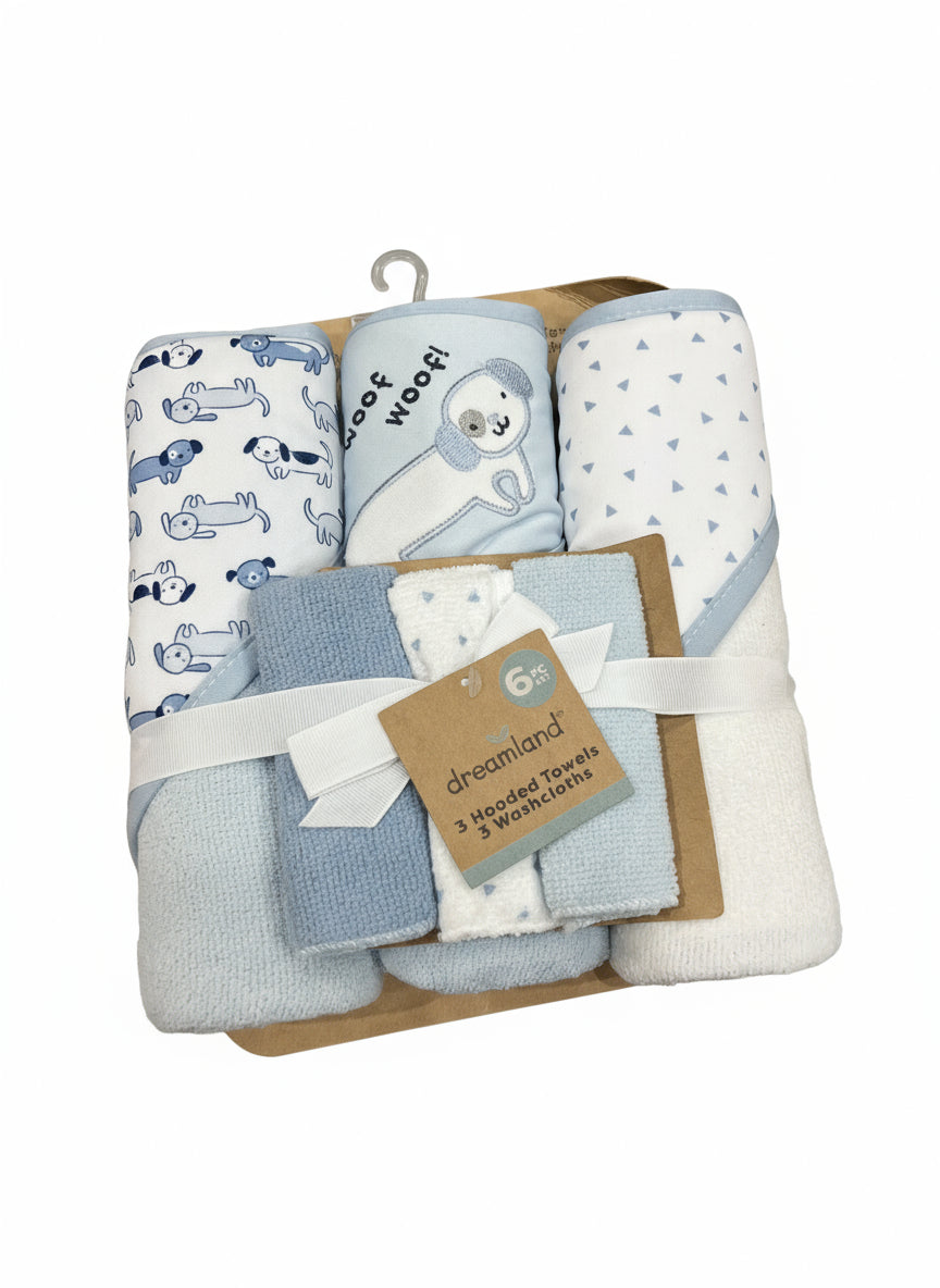 6 Piece Hooded Towel & Washcloth Set