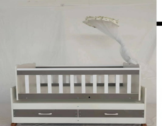Baby Wooden Crib with Drawers