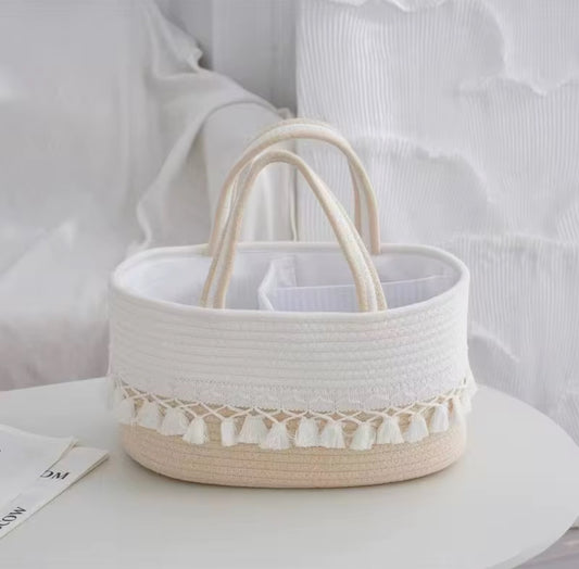 Cotton Rope Daiper Caddy Storage Basket