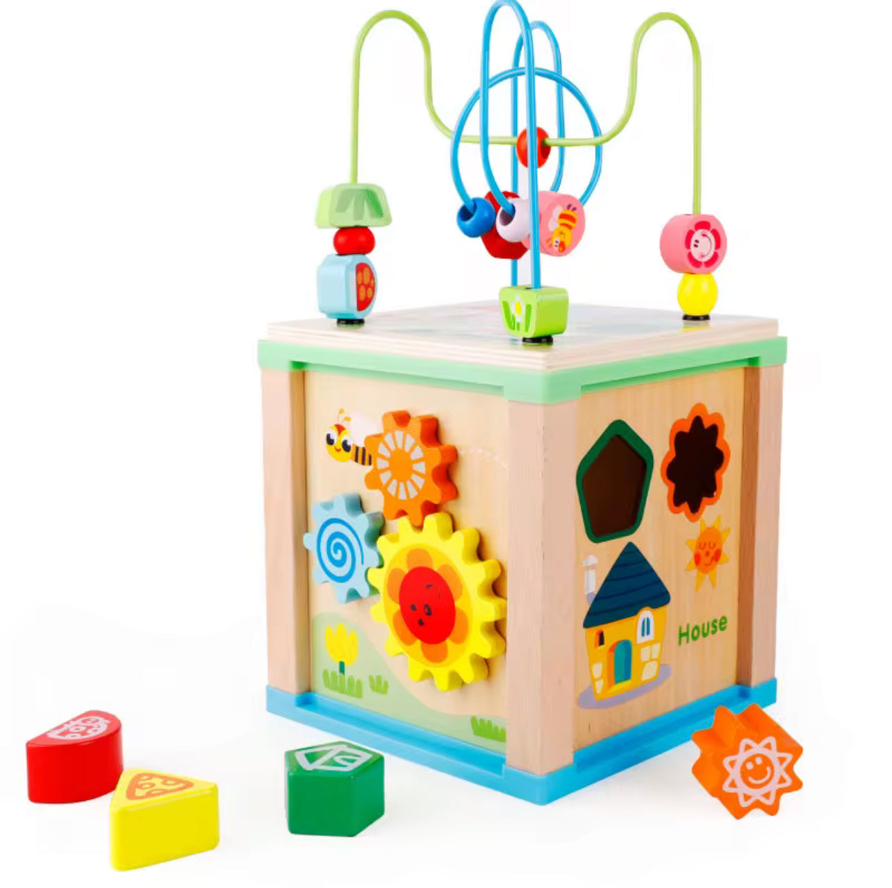 Educational Wooden Kids Activity Cube