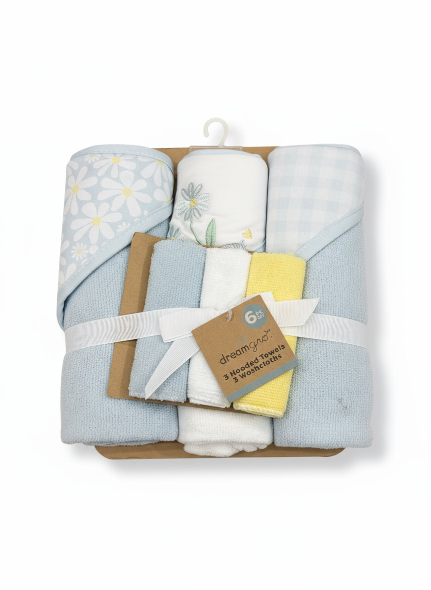 6 Piece Hooded Towel & Washcloth Set