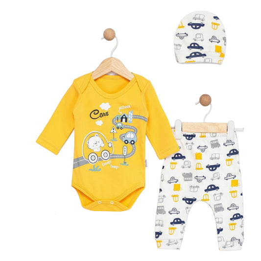 3 Piece Romper - Cars