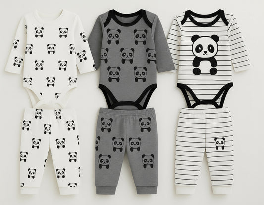 3 Piece Baby Panda Vests
