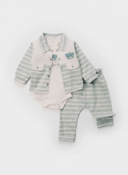 3 Piece Hooded Jacket Long Sleeve Romper